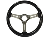 Auto Pro USA ,  Volante , Sport , Black ash, Wood , Steering Wheel , chrome Center , Black , GM , MOPAR , FORD , Corvette , Mustang , Charger , Challenger , Camaro , El camino , Impala , bel air , nova , chevy II , oldsmobile , firebird , bronco , vw ,