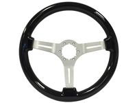 Auto Pro USA , Volante , Sport , Black ash, Wood , Steering Wheel , brushed Center , Black , GM , MOPAR , FORD , Corvette , Mustang , Charger , Challenger , Camaro , El camino , Impala , bel air , nova , chevy II , oldsmobile , firebird , bronco , vw ,