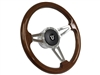 Hot Rod Mahogany Steering Wheel 3 Spoke Slots