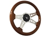 Hot Rod Mahogany Steering Wheel 4 Spoke holes