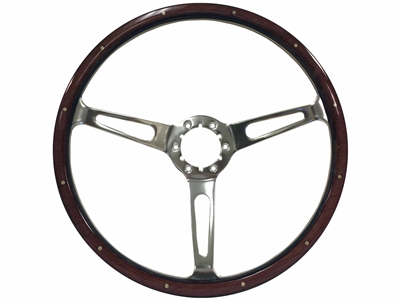 Auto pro USA,  Volante , classic , wood , riveted , slots , Steering Wheel , anodized , GM , MOPAR , FORD , Corvette , Mustang , Charger , Challenger , Camaro , El camino , Impala , bel air , nova , chevy II , oldsmobile , firebird , bronco , vw ,