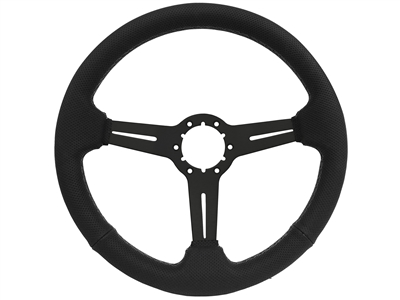 S6 Sport Perforated Leather Steering Wheel - Black Slotted Center S6 Sport Steering Wheel