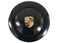 LimeWorks 9-Bolt Black Covert Horn Button with Porsche Emblem