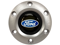 S6 Brushed Horn Button with Ford Blue Oval Emblem