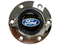 S6 Chrome Horn Button with Ford Blue Oval Emblem
