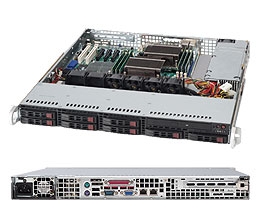 Supermicro 1U SuperChassis CSE-113MTQ-600CB 8 Hot-swap 2.5'' SAS/SATA HDD trays Digital Switching Control Full height AOC expansion Optimized for DP (low power) and UP motherboards Full Warranty