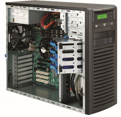 Supermicro CSE-732D3-1200B Mid-tower Chassis, for ATX E-ATX micro-ATX, X11 Motherboard supported, Intel or AMD, Rotatable HDD Cage, Whisper-Quiet