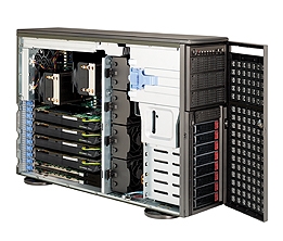 Supermicro 1U SuperChassis CSE-747TQ-R1400B 8 Hot-swap 2.5'' SAS/SATA HDD trays UIO Full height Full Length Low Profile expansion 80PLUS Platinum Optimized for DP motherboards Full Warranty