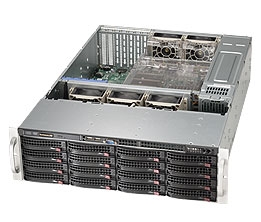 Supermicro 3U SuperChassis CSE-836A-R1200B 16 Hot-swap 3.5'' SAS/SATA drive bays Mini-I-pass optional 3 Fixed 2.5'' internal HDD Redundant 80 PLUS Gold Power Supply Full Warranty, nexenta support