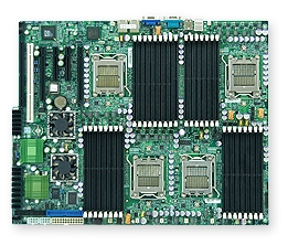 Supermicro MBD-H8QM3-2
 Quad 1207-pin Socket F Dual Port GbE LAN nVidia IPMI 2.0 6 SATA ports  8-port LSI 1068E SAS Controller Full Warranty