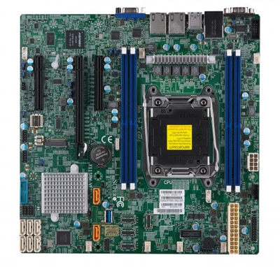 Supermicro MBD-X11SRM-VF-O microATX Motherboard, Intel Xeon Processor W Family, Single Socket R4 LGA 2066, Intel C422 Chipset, Intel i210 Dual port GbE LAN