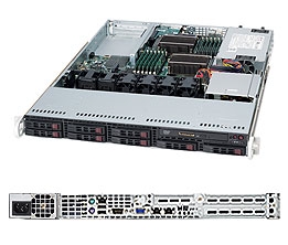 Supermicro 1U Server SYS-1026T-UF Barebone Dual 1366-pin LGA Sockets Supports up to two Intel 64-bit Xeon processors Intel 82576 Dual-Port GbE 8 x 2.5" Hot-swap Drive Bay  600W Digital-switching Power Supply Full Warranty