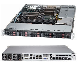 Supermicro SuperServer SYS-1027R-73DBRF Dual LGA2011 Reduduant Power 10 x 2.5" SAS/SATA 1U Server Barebone System (Black)