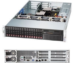 Supermicro Superserver SYS-2027R-72RFTP+ 2U Dual socket R (LGA 2011) support Intel Xeon processor E5-2600 Intel 82599 Dual port 10G SFP+ and  i350 Dual port GbE 16x Hot-swap 2.5" SAS/SATA HDD Bays 920W Redundant Power Supplies Full Warranty