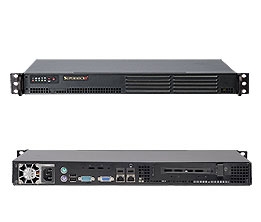 Supermicro 1U Server SYS-5015A-EHF-D5 Barebone Intel Atom D525 Up to 4GB single channel unbuffered 2x Intel 82574L Gigabit LAN 1 PCI-E 2.0 x4 in x16 slot Onboard Matrox G200eW video 1x 3.5" or Up to 2x 2.5" Internal Drives 200W Power Supply Full Warranty