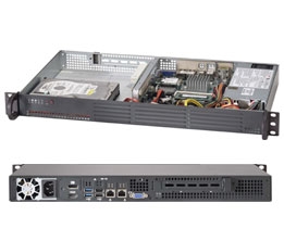 Supermicro 1U Server SYS-5017A-EP Barebone Intel Atom N2800 2x 3.5" Fixed SATA3 HDD bays with RAID options Up to 4GB Non-ECC DDR3 Dual Intel 82574L GbE LAN ports 200W Low-noise power supply w/ PFC NM10 Express Chipset Full Warranty