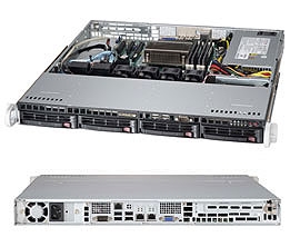 Supermicro 1U Server SYS-5018D-MTF Barebone Single socket H3 LGA 1150 Intel Xeon E3-1200 Intel C224 Express PCH 4x 3.5" Hot-swap SATA3 HDD bays Dual Gigabit Ethernet LAN ports  IPMI 2.0  350W Gold Level Power Supply Full Warranty