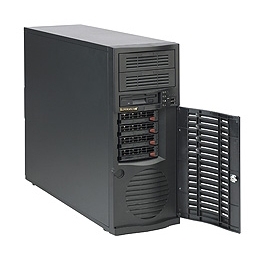 Supermicro Mid-Tower SuperServer SYS-5035B-TB Single LGA775 Socket Supports an Intel Coreâ„¢2 Extreme QX9000/QX6000 series 1x Intel 82566 PHY PCI-e Gigabit LAN Port 4 x Hot-swappable SATA Hard Drive Bays 465W High-Efficiency,Power Supply Full Warranty