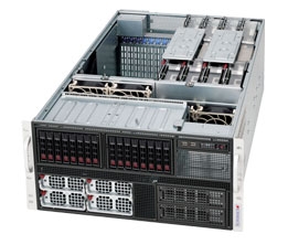 Supermicro 5U Server SYS-5086B-TRF Octal 1567-pin LGA Sockets Supports up to eight Intel Xeon 64-bit processor Dual GbE LAN Port 6x SATA2 ports onboard Intel Xeon 8-core 7500^ series 6x 9cm Hot-swap cooling fans 2800W hot-swap redundant PS Full Warranty