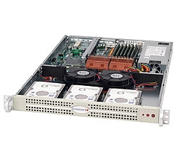 Supermicro 1U Beige Server SYS-6015C-NI Barebone Dual LGA 771 3x3.5'' Internal Hard drive bays Dual-port Gigabit Ethernet Controller w/IOAT Full Height Full Length Low Profile expansions Redundant 520W power Full Warranty