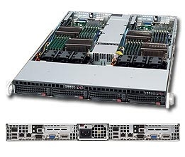 Supermicro 1U  Server SYS-6016TT-IBXF Barebone Dual 1366-pin LGA Sockets Supports up to two Intel 64-bit Xeon processor(s) IPMI 2.0 Intel 82576 Dual-Port GbE  2x Hot-swap SATA Drive Bays 1200W Gold-level High-efficiency Power Supply Full Warranty