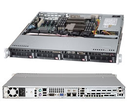 Supermicro 1U SuperServer SYS-6017B-MTLF Dual socket B2 LGA 1356 supports Intel Xeon processor E5-2400 Intel 82574L GbE LAN, 2 ports 4x Hot-swap 3.5" SATA HDD Bays 350W High-efficiency Power Supply Gold Level Certified Full Warranty