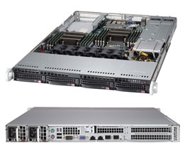 Supermicro SuperServer SYS-6017R-72RFTP Dual LGA2011 Redundant Power SAS/SATA 1U Server Barebone System (Black)