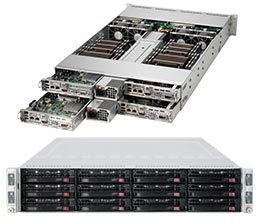 Supermicro Superserver SYS-6027TR-H70QRF 2U Dual socket R (LGA 2011) supports Intel Xeon processor E5-2600 Intel i350 Dual port Gigabit Ethernet  3x Hot-swap 3.5" SATA3/SAS HDD Bays 1620W Redundant Power Supplies Full Warranty