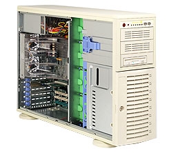 Supermicro Intel 4U SYS-7044A-i2 Dual 604-pin FC-mPGA4 Sockets Supports up to two Intel 64-bit Xeon processor Intel 82546GB Dual-port GbE 2 x 4-IDE Hard Drive Carriers  645W Low-Noise Power Supply Full Warranty