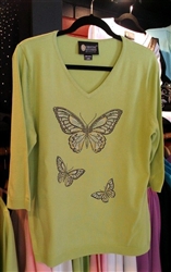 Christine Alexander Green Butterfly Sweater