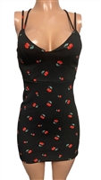 Retro cherry print mini dress