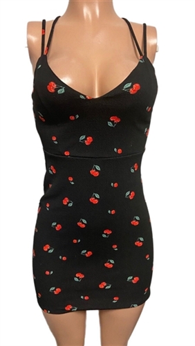 Retro cherry print mini dress