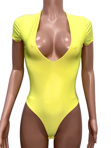 yellow_stretchy_deep_plunge_bodysuit