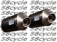 2009-2011 Suzuki GSXR1000 Leo Vince (8917L) SBK Italia - Unlimited EVO II Black Aluminum Slip On Exhaust (Conical End Caps) - Limited Edition - Dual Canisters