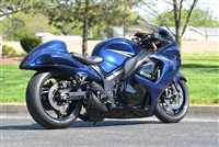 1999-2020 Suzuki Hayabusa Brock's Performance Alien Head 2 Black Full Exhaust System 14" Muffler (397073)