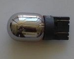 7443 Chrome Coated Wedge Bulbs (1 pair) - Dual Filament