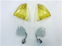 2006-2007 Suzuki GSXR600 Clear Alternatives Yellow Rear Turn Signal Light Lenses with LED Boards (CTS-0051-L-Y)