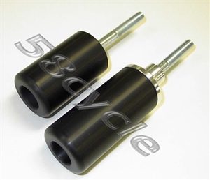 2005-2006 Kawasaki ZX6RR 636 Black Pro Impact Frame Sliders - Race Version