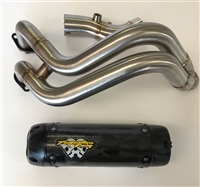 2015-2021 Yamaha FZ-07 / MT-07 / XSR700 Two Brothers Full Exhaust System - Typhoon - Oval Carbon Fiber (005-40701-TY)