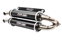 Trinity Racing Stage 5 Dual Slip On Exhaust - Black Mufflers (TR-4152S-BK) for 2016-2021 Polaris RZR XP Turbo