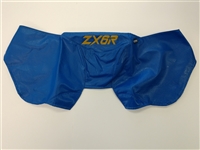 2003 Kawasaki ZX6R 636 Blue Vinyl Protective Tank Bra/Cover/Wrap with 5.5x1.5" Gold ZX6R Logo