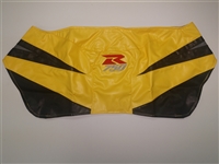 2003 Suzuki GSXR750 Yellow and Black Vinyl Protective Tank Bra/Cover/Wrap with 4.5" Red and Silver R-750 Logo