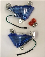 2005-2006 Kawasaki ZX6R 636 / ZX6RR Clear Alternatives Blue "Euro Style" Front Turn Signal Lights (CTS-0048-B)