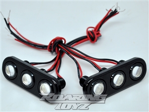 3 Bulb LED Billet Taillights Red Lights Pods Plates