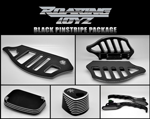 Billet CustomPin Stripe Series Package Kit for Harley Davidson Streetglide Roadglide RoadKing UltraClassic Electraglide FL Trike Road King Street Glide Ultra Electra Classic FLH FLHX FLTR FLHT 2009 2010 2011 2012 2013 Black Anodized Touring Bag