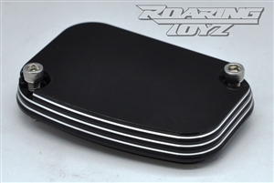 Brake Reservoir Cap Cover Billet Custom for Harley Davidson Streetglide Roadglide RoadKing UltraClassic Electraglide Trike Road King Street Glide Ultra Electra Classic FLH FLHX FLTR FLHT 2009 2010 2011 2012 2013 Black Anodized Pin Stripe Series Touring