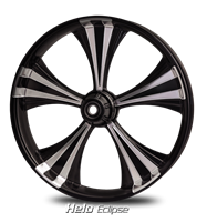 Helo Eclipse Black Forged Aluminum R.C. Components Custom Billet CNC Wheel for Harley Road King Glide Street Glide Electraglide Ultra Classic Limited Tri Glide Breakout Dyna Softail 2010 2011 2012 2013 2014 2015 2016 2017 2018 2019 2020 Bagger