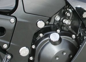 ZX14 Chrome Anodized Billet Motor Mount Bolt Cover Kit