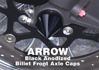 Arrow Point Front Axle Caps Black Anodized