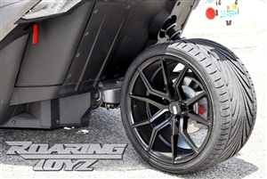 Custom Wheel Polaris Slingshot Performance Tire Package 19 Inch Wheels Style 16 Race Compound Tires Wide 325 Fat Rear Tire Toyo 888 Ultimate traction base sl model 2015 SS Forged Black Machined 19x12 rear 19x9 front racing light weight forged widest